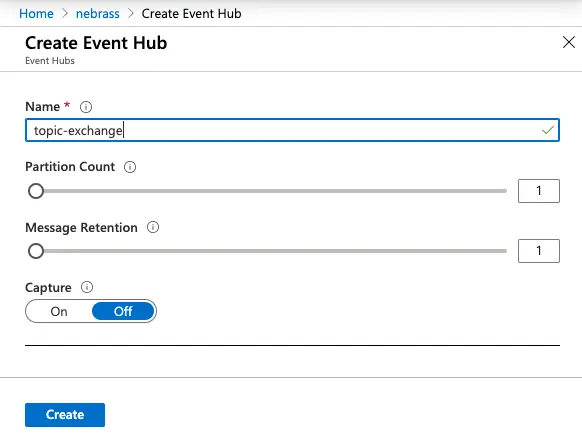 Creating an Azure Event Hub