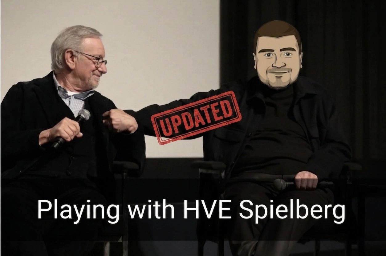 Playing with HVE Spielberg, updated — Steven Spielberg and Nebrass Lamouchi's avatar with an UPDATED stamp