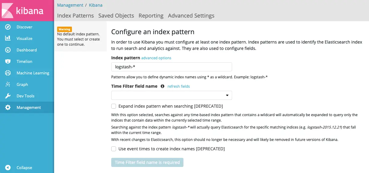 Kibana - Create index pattern